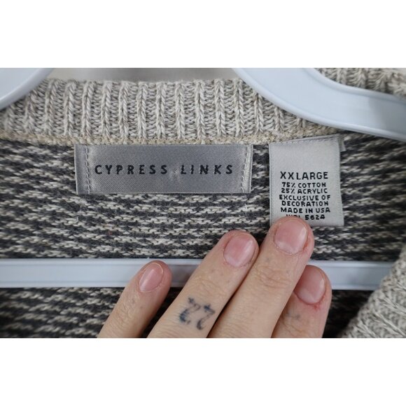 Vintage 90s Streetwear Mens 2XL XXL Polka Dot Golf Knit Crewneck Sweater USA - Picture 6 of 10